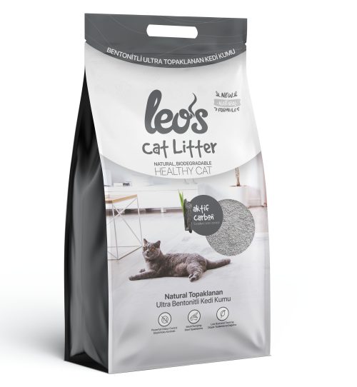Leos Cat Litter Grey Aktif Karbonlu Bentonit Kedi Kumu 5 Lt